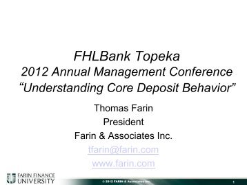 Understanding the Behavior of Core Deposits - FHLBank Topeka