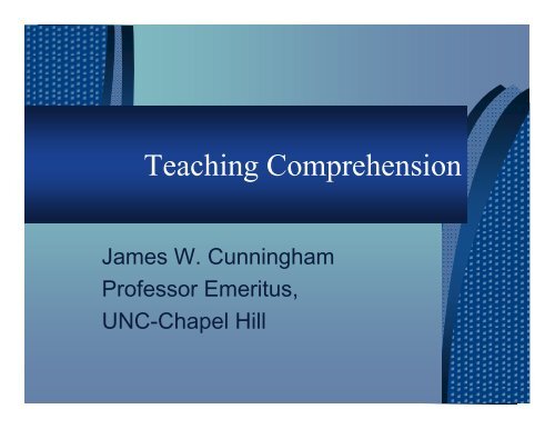 Teaching Comprehension