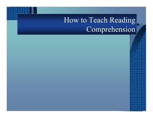 Teaching Comprehension