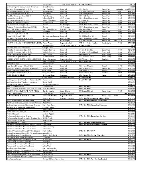 Public Schools Listing - Santa Cruz County Office of Education ...