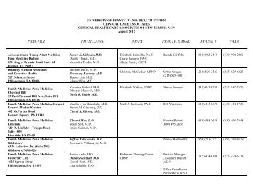 CCA PCP locations - uphs