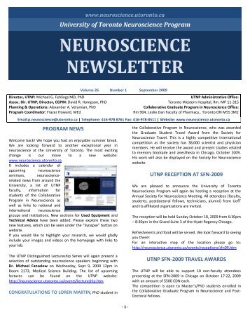 Vol.26 Num - Program in Neuroscience, University of Toronto