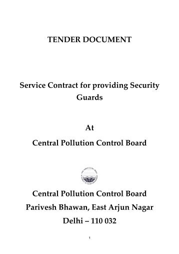 TENDER DOCUMENT Service Contract for providing Security ...