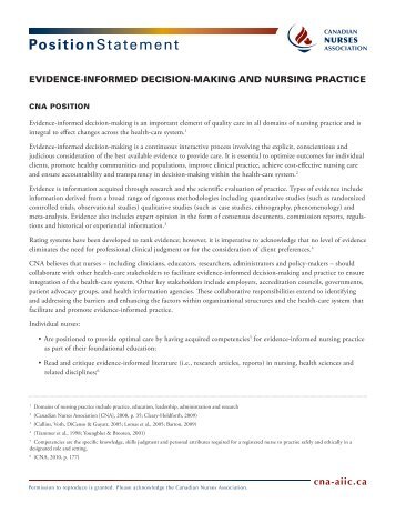 evidence-informed decision-making and nursing practice
