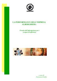 LA PERFORMANCE DELL'IMPRESA ALBERGHIERA - Federalberghi