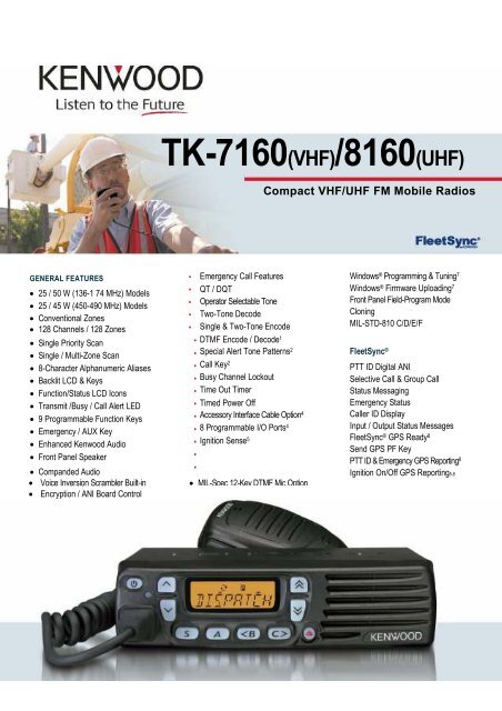 Radio Mobile Kenwood TK-8160-E UHF 440-470 MHz 25W - Avec Micro Clavier - Testée Et Nettoyée