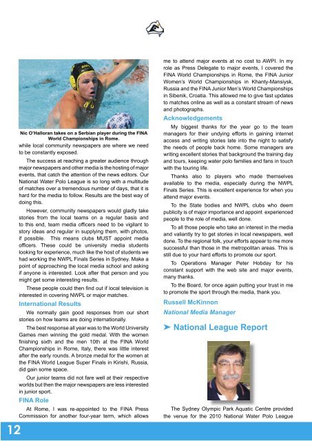 2009-10 Annual Report - Australian Water Polo Inc