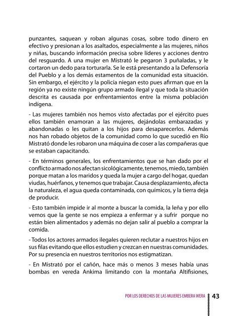 Mandato del II Encuentro de Mujeres IndÃ­genas Embera ChamÃ­ y del ...