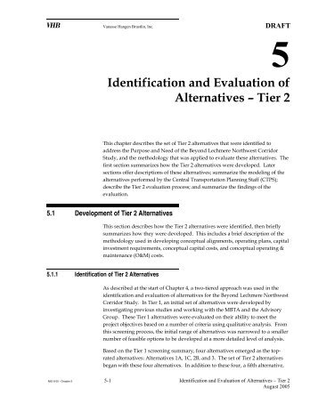 Identification and Evaluation of Alternatives â Tier 2 - Green Line ...