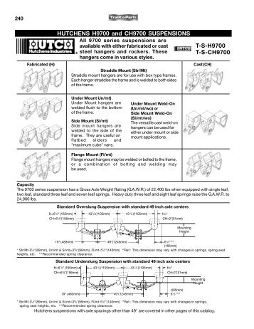 HUTCHENS H9700 and CH9700 SUSPENSIONS T-S ... - Trailco Parts