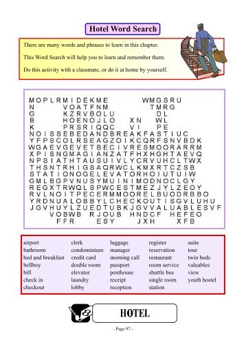 Hotel Word Search - Finchpark