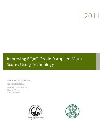 Improving EQAO Grade 9 Applied Math Scores Using Technology