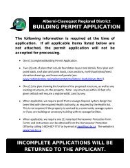 building permit application - Alberni - Clayoquot Regional District