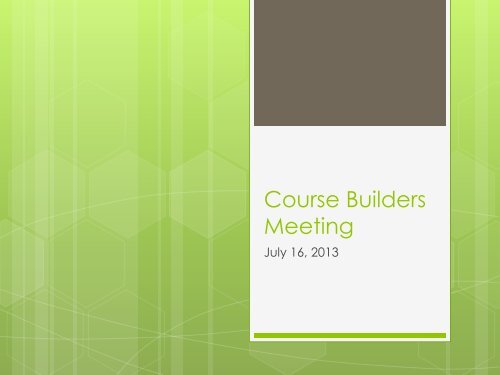Course Builders Meeting - Binghamton University