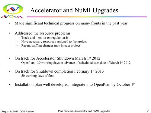 Accelerator and NuMI Upgrades - Fermilab