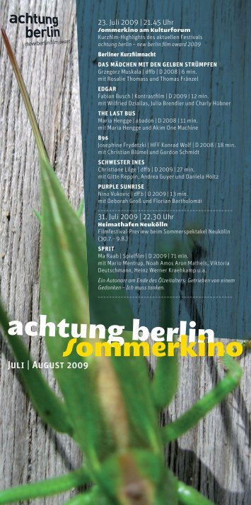 achtung berlin Sommerkino