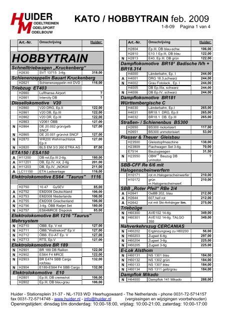 Kato Hobbytrain-HUIDER 2009