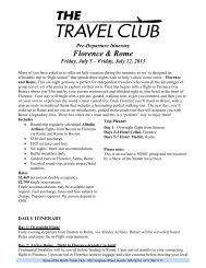 Itinerary - Show of the Month Club