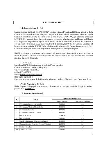 PSL GAL Casacastra - Regione Campania
