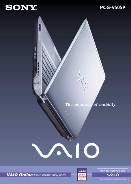 VAIO PCG-V505P - Sony Store, Online(Hong Kong)