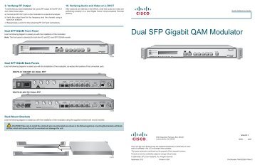 Dual SFP Gigabit QAM Modulator Quick Reference