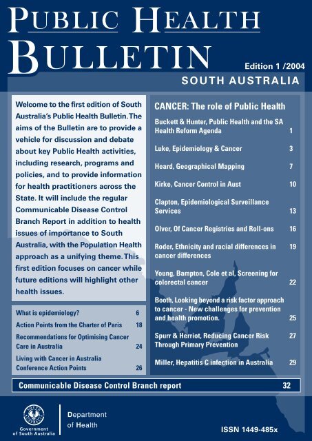 Public Health Bulletin Edition 1, 2004 - SA Health - SA.Gov.au