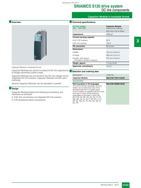 Catalog PM 21 2013 - Siemens Industry, Inc.