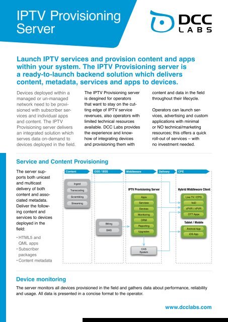 IPTV Provisioning Server - dcclabs.com