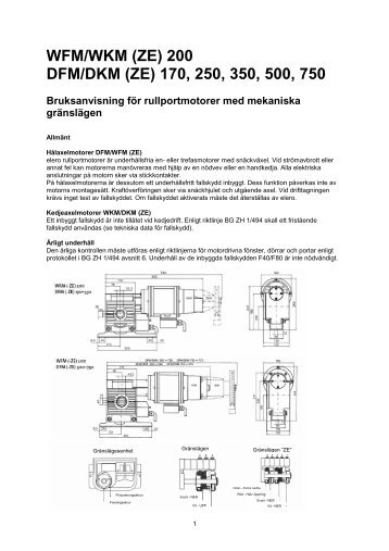 Bruksanvisning fÃ¶r rullportmotorer - Novoferm