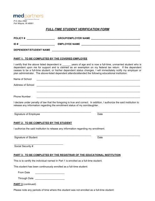 emblemhealth student verification form