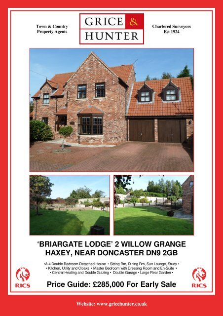 2 WILLOW GRANGE HAXEY, NEAR DONCASTER ... - Grice & Hunter
