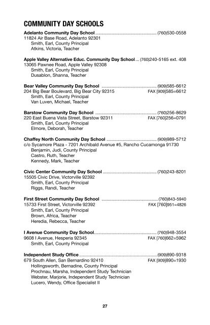 SBCSS Telephone Directory 11-12