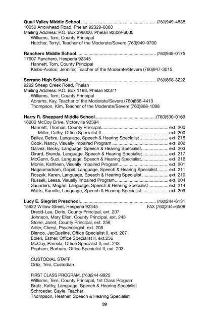 SBCSS Telephone Directory 11-12