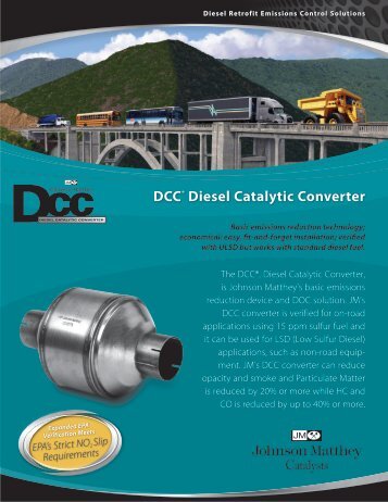 DCCÂ® Diesel Catalytic Converter - Johnson Matthey - Emission ...