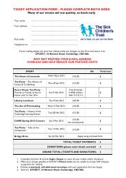 TICKET APPLICATION FORM - The Sick Children's Trust