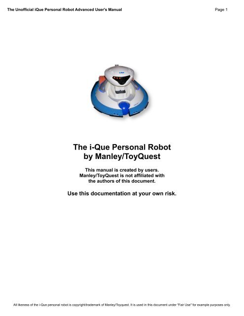 The i-Que Personal Robot by Manley/ToyQuest - The Old ...