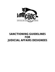 SANCTIONING GUIDELINES FOR JUDICIAL ... - Student Affairs