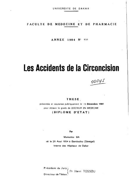 les Accidents de la Circoncision