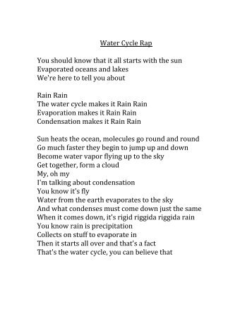 water cycle rap - Beachwood City Schools