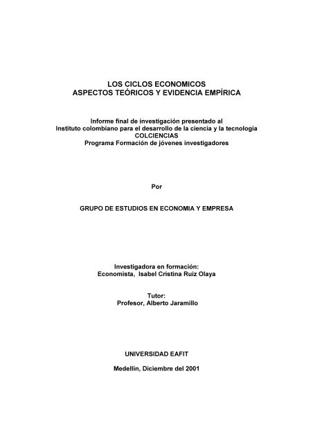 los ciclos economicos aspectos teÃ³ricos y evidencia empÃ­rica