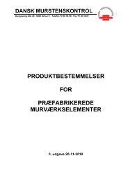 Produktbestemmelser præfab. overliggere, 2. udg., nov. 06 - Mur