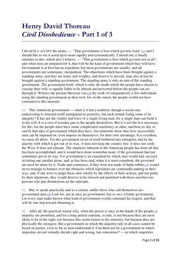 Henry david thoreau civil disobedience essay pdf