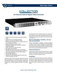 Kollector Strike Hybrid DVR Data Sheet - Vicon