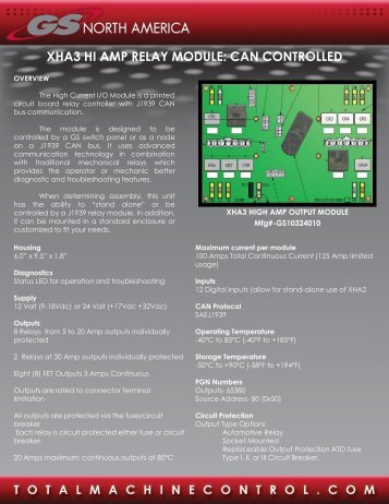 CAN J1939 High Amp Relay Module GS10324010 - GSNA.com