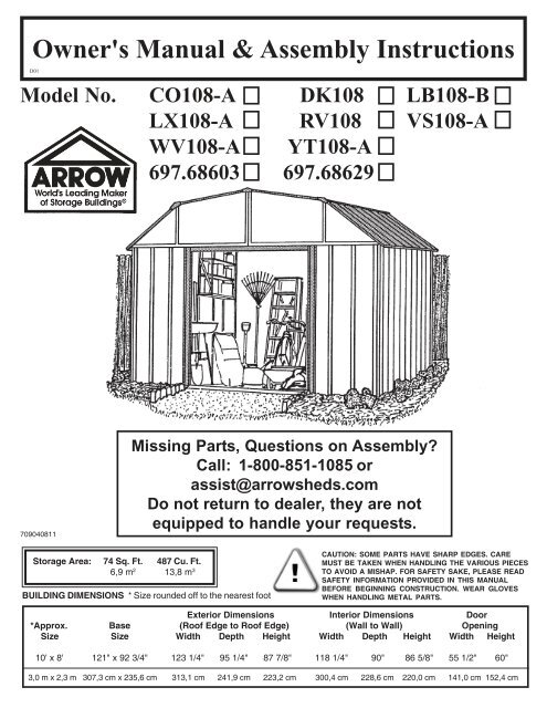 68629 Arrow Sheds