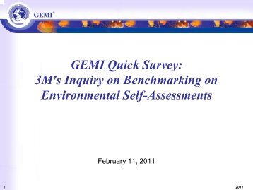 3M's Inquiry on Benchmarking on Environmental Self ... - Gemi