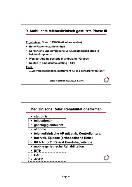 Ganztägig ambulante Reha - Prof. Wendt