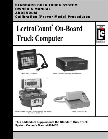 LectroCount3 Calibration Procedures Addendum - Liquid Controls