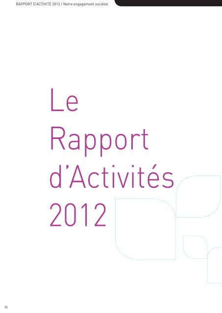 Rapport d'activités 2012 - Lille Métropole Habitat