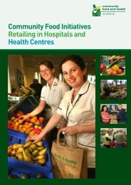 Community Food Initiatives Retailing in Hospitals and Health Centres